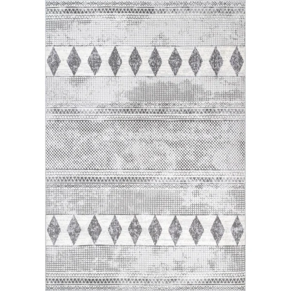 nuLOOM Mosaic Tribal Stripes Solid Area Rug - 8& x 10& - Gray