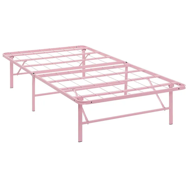 Modway Horizon Stainless Steel Pink Bed Frame, Twin