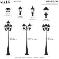 Livex Lighting Hamilton 4 Light Textured Black Outdoor Post Light, 7557-14