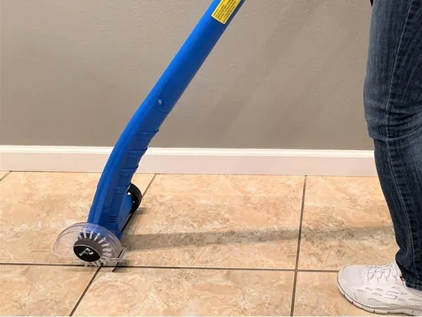 Grout Groovy Electric Stand Up Tile Grout Cleaner - Lightweight Machine Safely Cleans Grout Between Floor Tiles, Includes Brush W