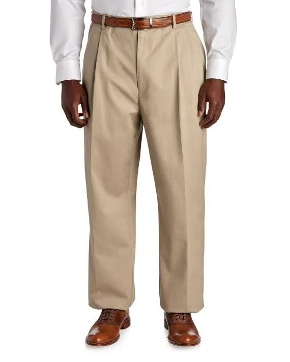 Savane Pleated Ultimate Performance Chino- Big & Tall, 54 30, Blue