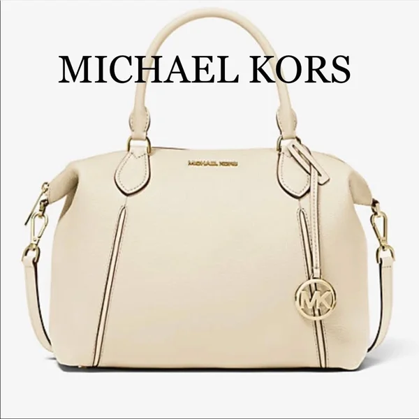 Michael Kors Bags - Michael Kors Lenox Pebbled Leather Satchel, Color: Cream/Gold, Size: Large, Comein_Clutch&s Closet