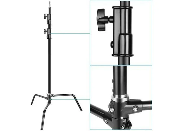 Neewer Photo Studio Heavy Duty 10 Feet/3 Meters Adjustable C-Stand - 3.5 feet/1 Meter Holding Arm, 2 Pieces Grip Head for Video R