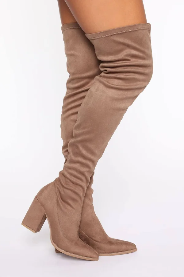 Womens You Made Your Choice Boots in Taupe Size 7.5 by Fashion Nova