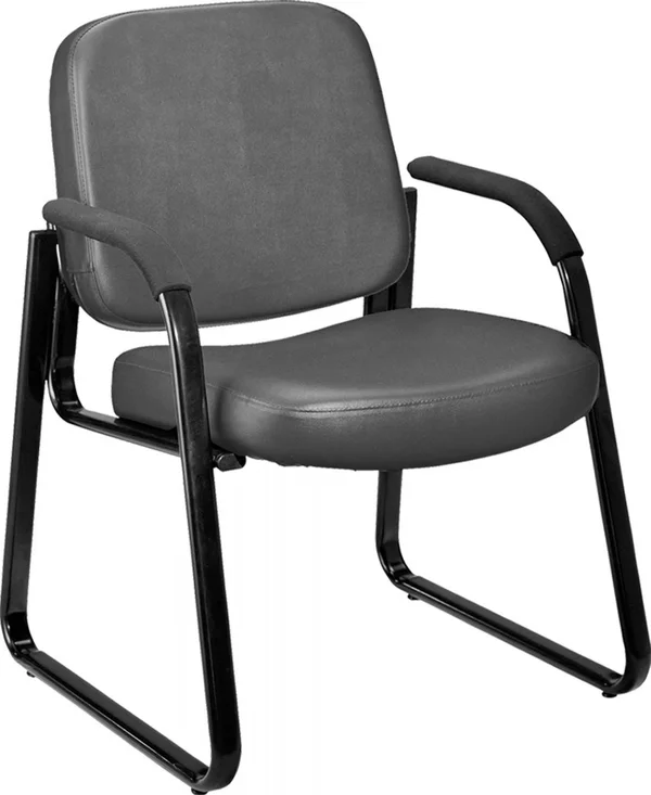 Ofminc 403 Series Office Reception Furniture 250 lbs Capacity Scuff-Proof Charcoal Vinyl Seat Cafe Chair with Arms, Size: Seat S