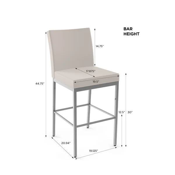 Amisco Perry Plus 30x22 Bar Stool - Gray/Beige