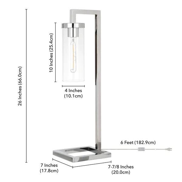 Hinkley & Carter Malva Table Lamp with Clear Glass - Nickel