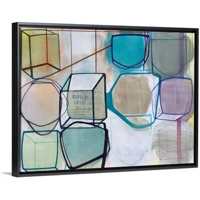 Paper Abstract 3 by Naomi Taitz Duffy - Painting Print on Canvas Wrought Studio Format: Black Floater Framed Canvas - Size: 32x22