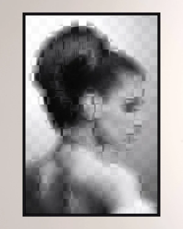 Pixelism Portrait Giclee on Canvas Wall Art with Frame