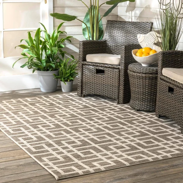 nuLOOM Cara OCAV12B 6&3x22 x 9& Brown Indoor/Outdoor Area Rug