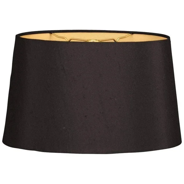 Royal Designs Shallow Oval Hardback Lamp Shade - Black, 16 x 18 x 9.5 (Color)