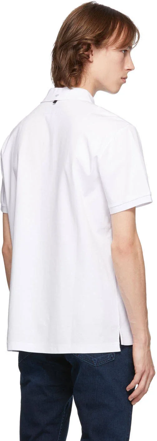 Rag & Bone Interlock Slim Fit Heathered Polo Shirt - White
