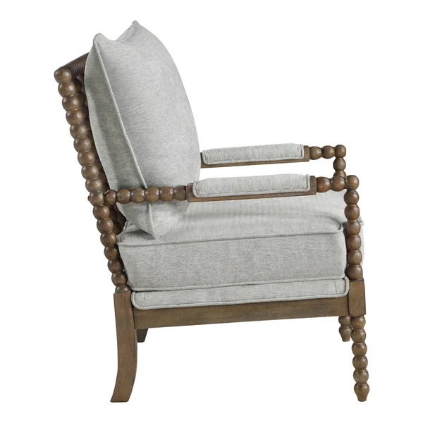 Osp Home Furnishings Fletcher Spindle Chair in Navy Fabric with Brush Charcoal Finish