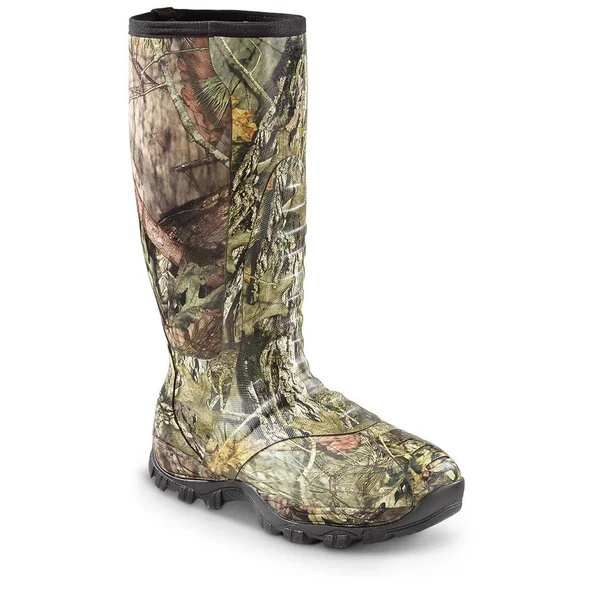 Steel Toe Rubber Boots: Guide Gear Men's Wood Creek Hunting Boots, Size: 7D, Mossy Oak Break-Up Country, Size 7D