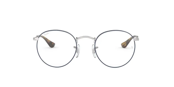 Ray Ban RX3447V Vista Round Metal - 2970 Silver On Top Blue, Size 47-21-140