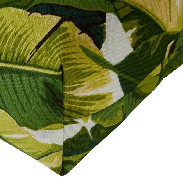 2pk Outdoor Seat Cushions Palm Leaves White - Kensington Garden