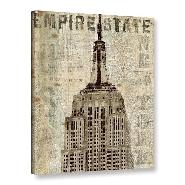 ArtWall Michael Mullan's Vintage Empire State Building - Gallery Wrapped Canvas 2mul015aw