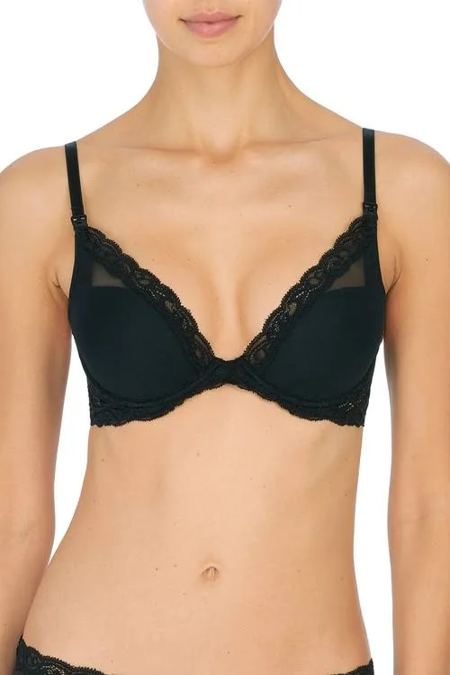 Natori Feathers Maternity Plunge Contour Bra, Womens, 32DDD, Black