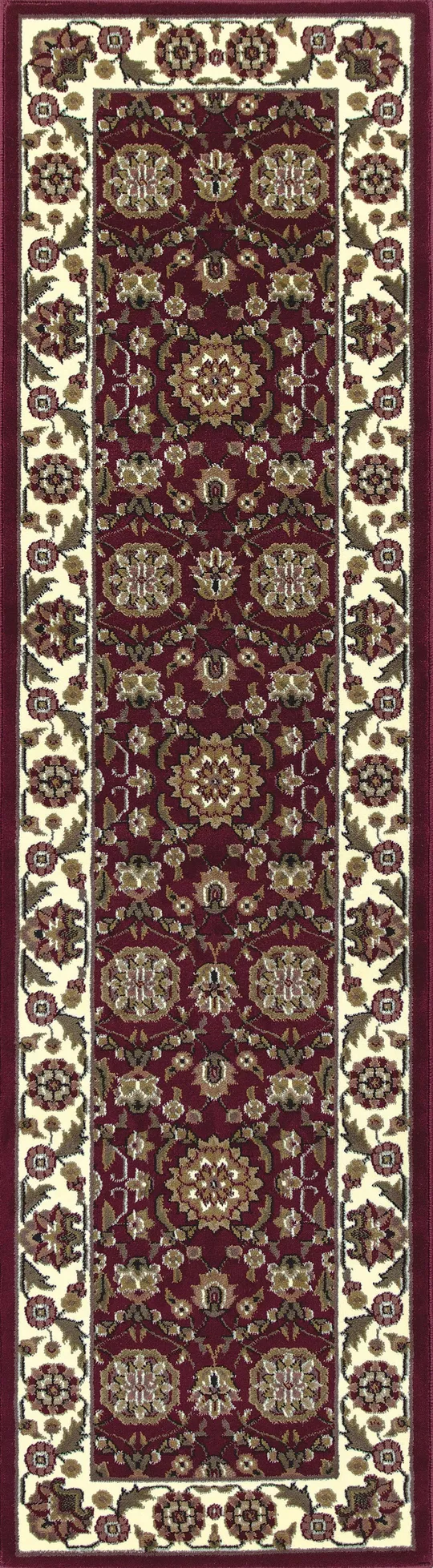 Kas Cambridge 7306 Red/Ivory Floral Agra Area Rug - 7&7x22 Octagon