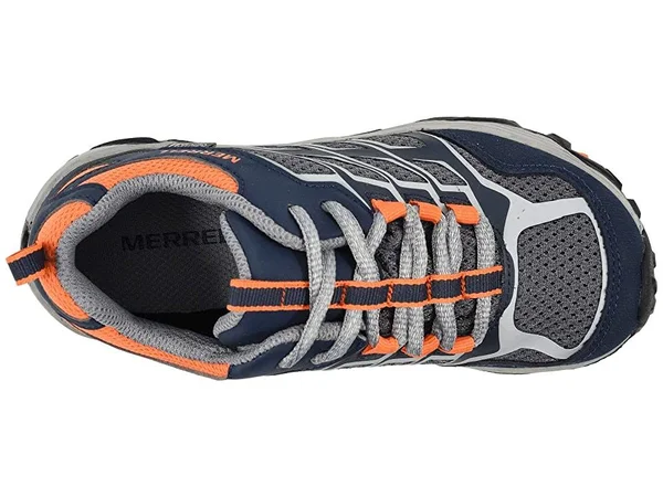 Merrell Kid's Moab FST Low Waterproof, Size: 6, Navy/Grey/Orange