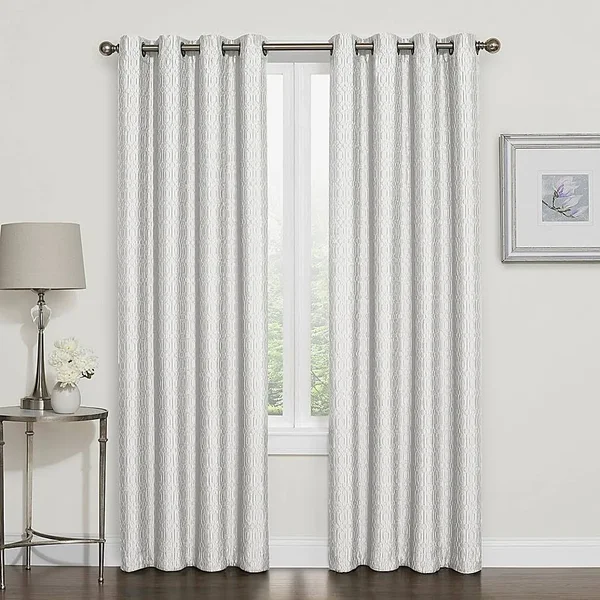 Darcy 63x22 100% Blackout Grommet Top Window Curtain Panel in White