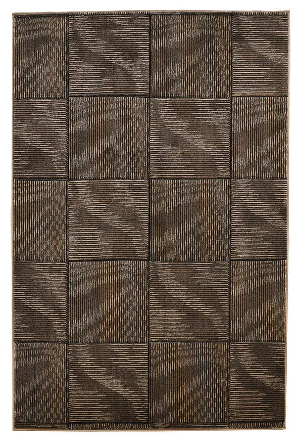 Linon Milan Striped Area Rug Brown