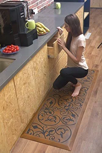 Amcomfy Kitchen Anti Fatigue Mat Comfort Floor Mats 24 by 70 inch, Antique Series