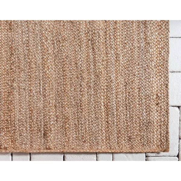 Unique Loom Dhaka Braided Jute Area Rug (9& x 12& - Natural)