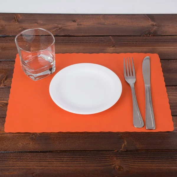 Hoffmaster 310555 10x22 x 14x22 Bittersweet Orange Colored Paper Placemat with Scalloped Edge - 1000/Case