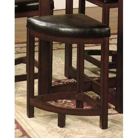Roundhill Furniture Cylina Solid Wood Glass Top Round Counter Height Table with 4 Stools
