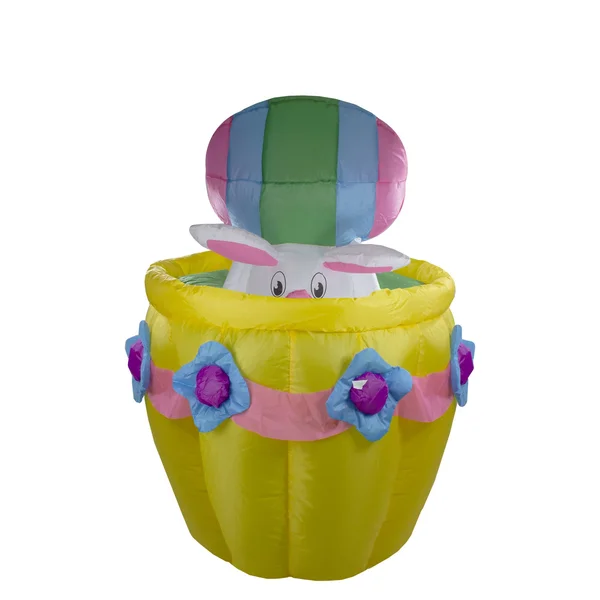 Northlight 5.5& Inflatable Lighted Animated Easter Bunny Basket Outdoor Decoration
