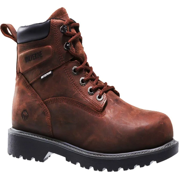 Wolverine Men's Floorhand 6in Waterproof Work Boot - Dark Brown - 11.5 EW