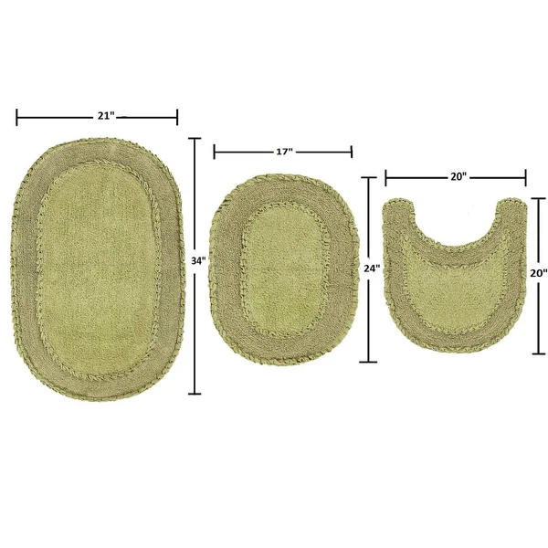 Home Weavers Double Ruffle 3 PC Bath Set - Linen