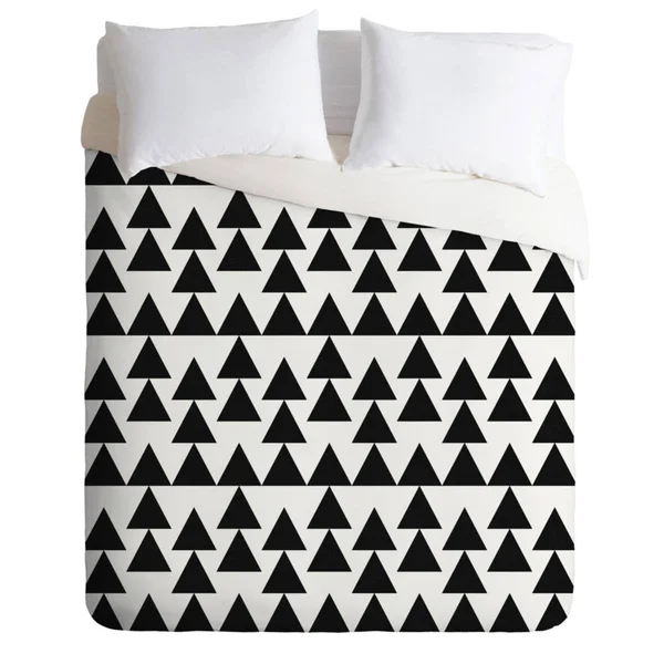 Deny Designs Holli Zollinger Triangles Black Queen Duvet Set - Multi