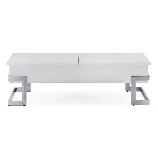 Acme Furniture Coffee Table White Chrome
