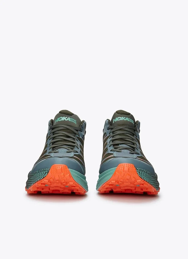 HOKA Men's Speedgoat Mid Waterproof Shoes in Blue/Grey, Size 10