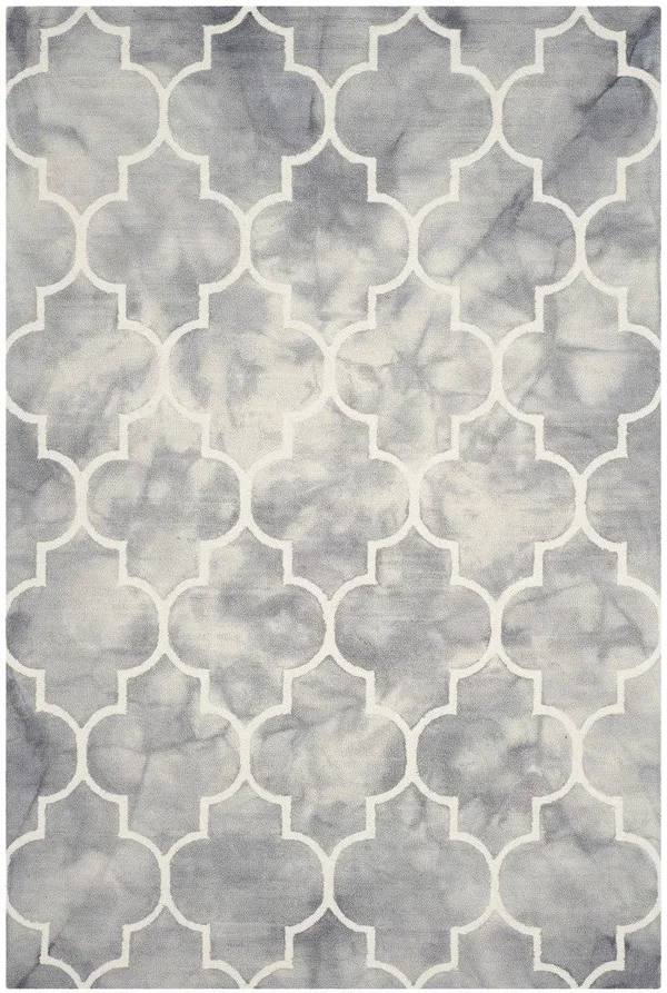 Safavieh 5& x 5& Round Dip Dye DDY535C Grey, Ivory Rug