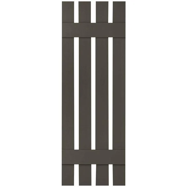 16 1/4 inchw x 45 inchh Lifetime Vinyl, Custom Four Board Spaced (2 Batten), Board-n-Batten Shutters, Musket Brown