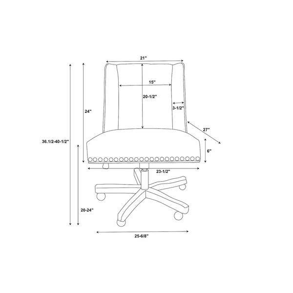 Linon Draper Sea Blue Office Chair