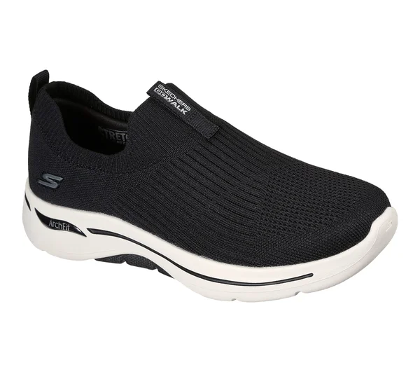 Skechers Women's GOwalk Arch Fit - Iconic Slip-On Walking Shoes - Black, 7.5