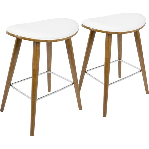 Lumisource Saddle Counter Stools, White - 2 count