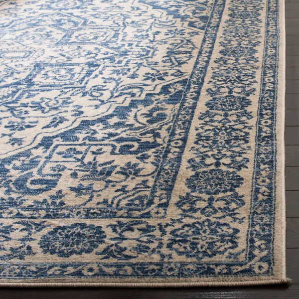 Safavieh 2& x 20& Brentwood BNT832M Navy Light Grey Rug