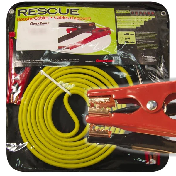 Quickcable - 602310-001 - 12' 1 Gauge 500 Amp Rescue Mechanic Clamp Heavy Booster Cable