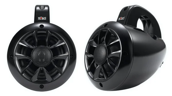 Noam N4 - Pair of 4x22 2-Way Wakeboard Mountable Speakers - Marine Grade Waterproof Construction for UTV, Boats, ATV Golf Carts a
