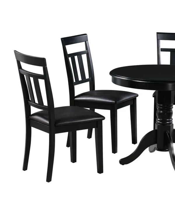 Mu0026D Furniture Westwood Contemporary Faux Leather Upholstered Side Chair (Wood Frame) Rubber in Black, WWC-BLK-LC