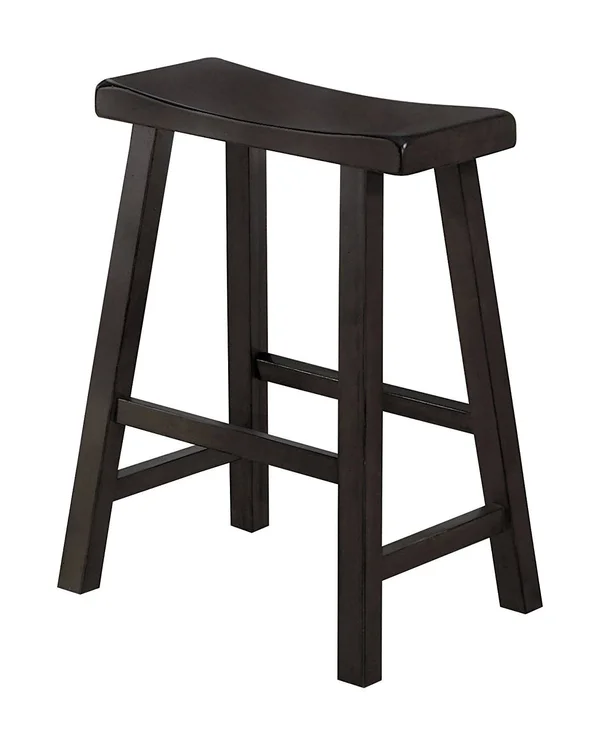 Homelegance Saddleback 24 inch Stool - Black [Set of 2]