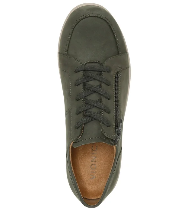 Vionic Abigail Lace Up with Arch Support in Olive Nubuck