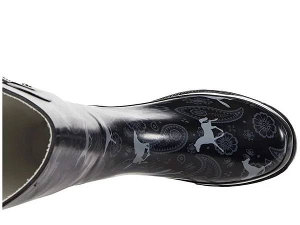 Western Chief Printed Tall Rain Boot Blue Mustang, M, 8