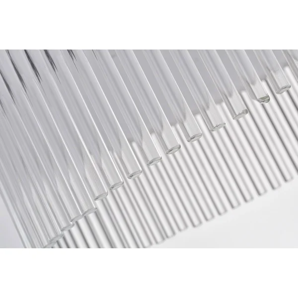 Chrome 4 Light White Fabric Drum Chandelier with Clear Glass Stick
