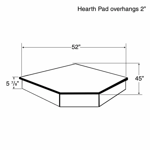 40'' x 40'' Single Cut Oak 5'' Hearth Board Riser